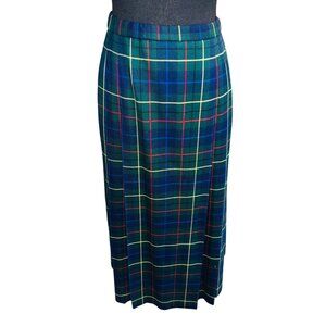 Pendleton Signature Tartan 100% Virgin Wool Pleated Plaid Midi Skirt Sustainable